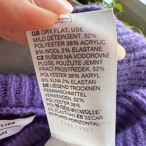 & Other Stories Purple Mock Neck Sweater - Picture 3 of 9